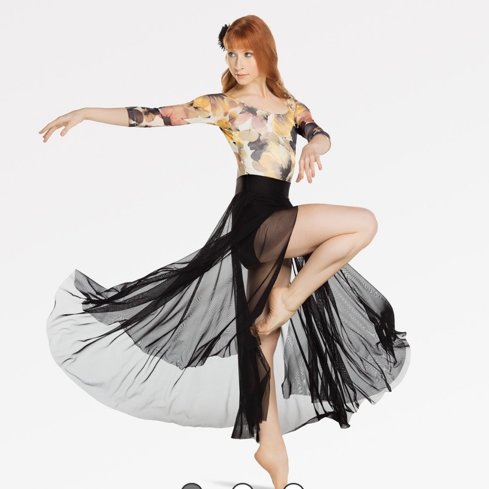 Revolution Black Maxi Skirt Asymmetrical Slit A-Line